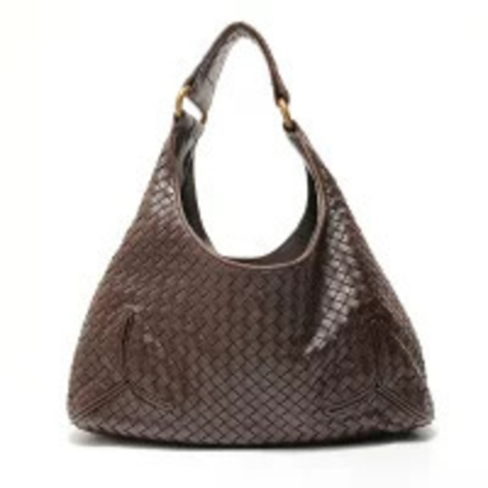 Bottega Veneta Intrecciato Leather Shoulder Bag Brown